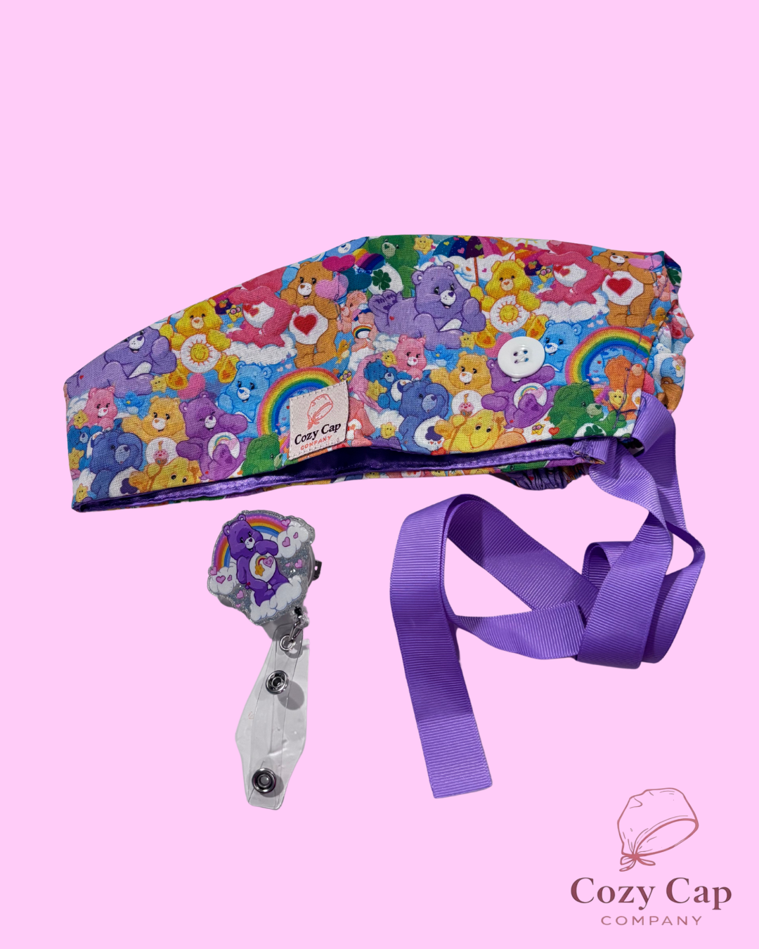 Cozy Bear Hugs Cap + Badge Reel