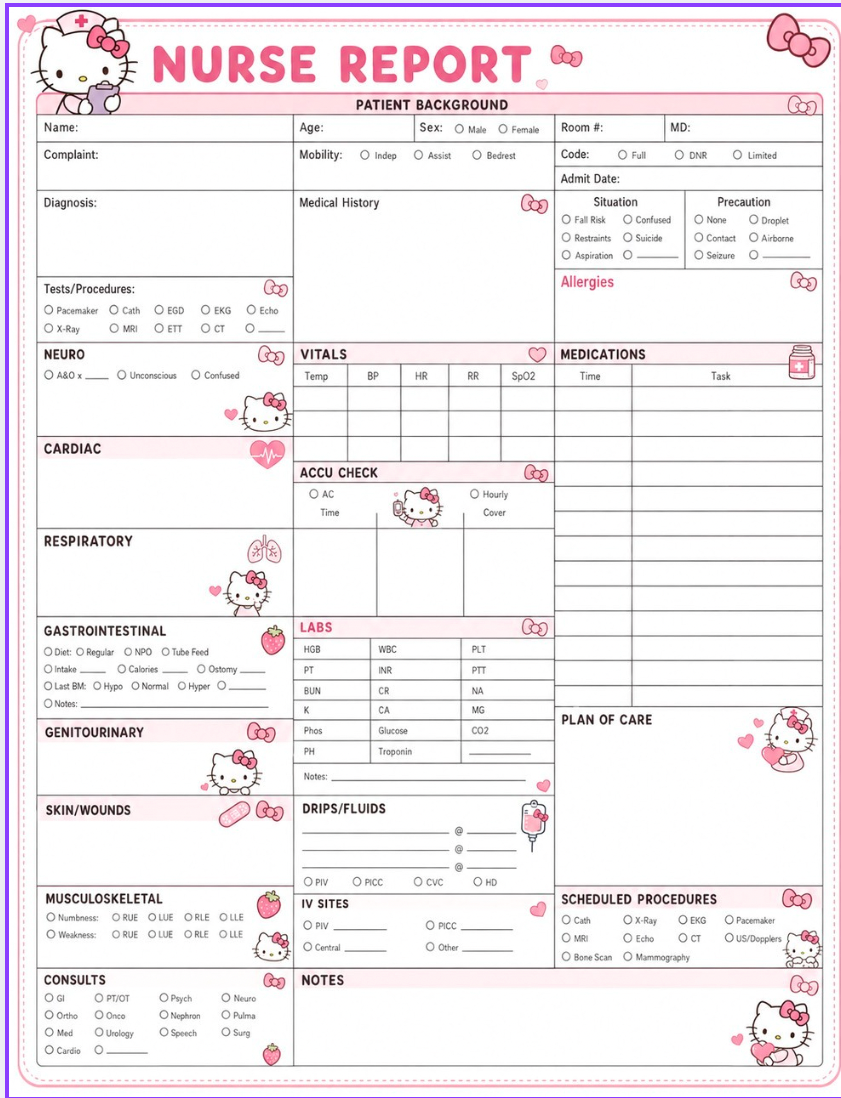 HK Cozy Report Sheet