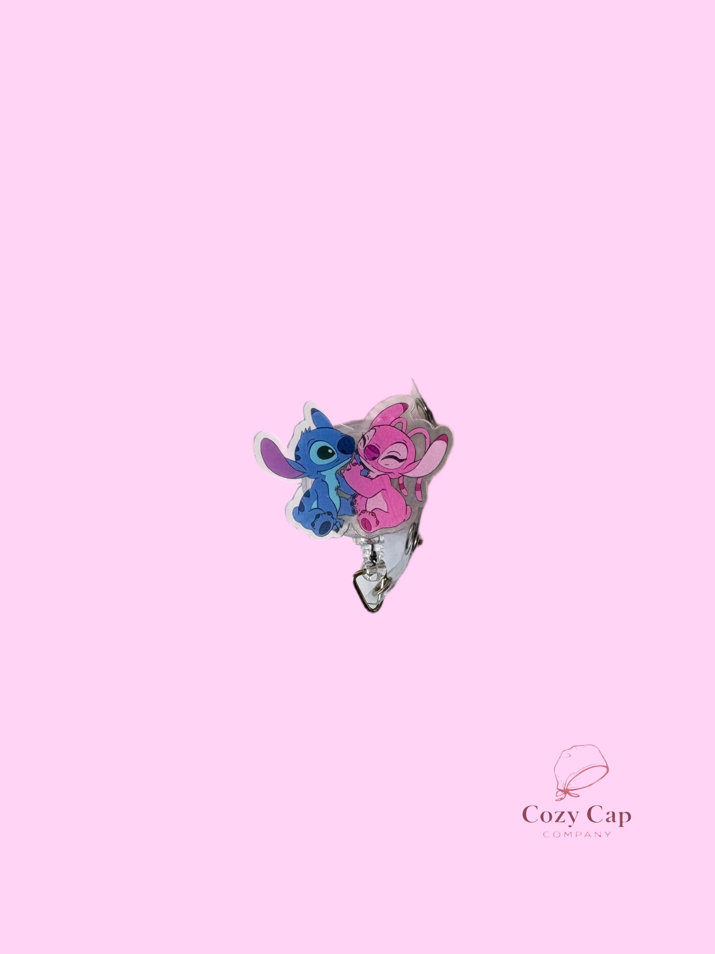 Stitch + Angel Cap and Badge Reel