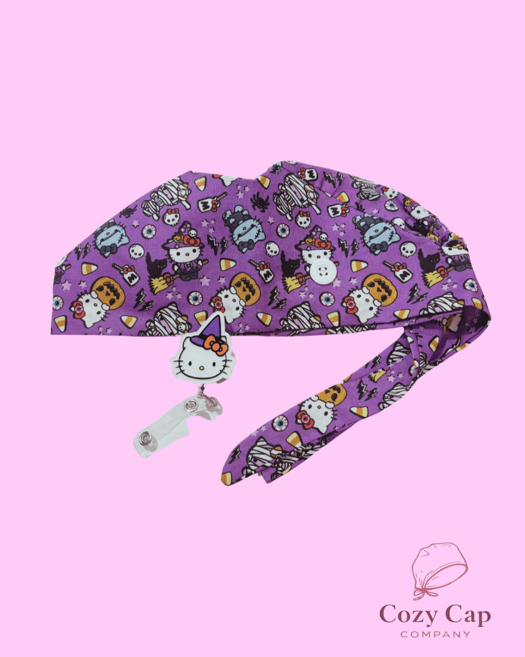 Spooky Kitty Cozy Cap 👻🎀  + Badge Reel