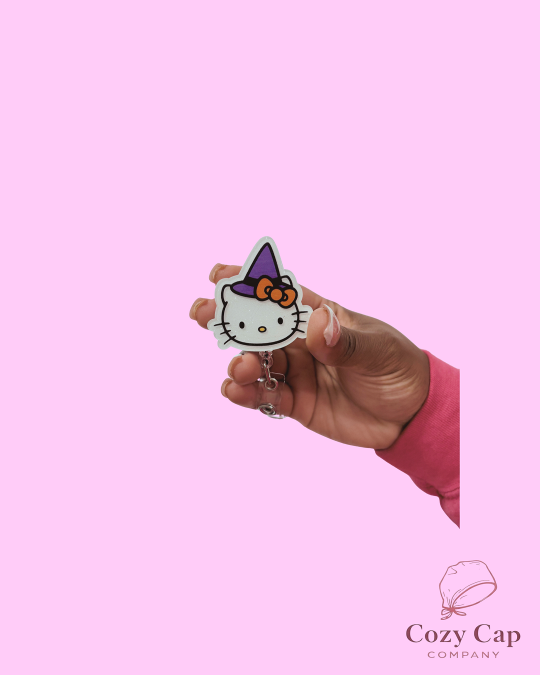 Spooky Kitty Cozy Cap 👻🎀  + Badge Reel
